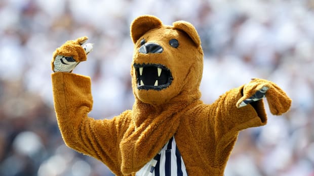 Sep 14, 2019; University Park, PA, USA; The Penn State Nittany Lions mascot entertains during the fourth quarter against the Pittsburgh Panthers at Beaver Stadium. Penn State defeated Pittsburgh 17-10.